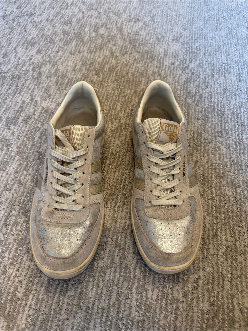 Gola Beige and Cream Retro Court Sneakers